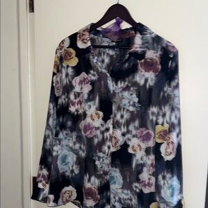 Jones New York Floral Blouse - Black, Pink, Yellow, Blue